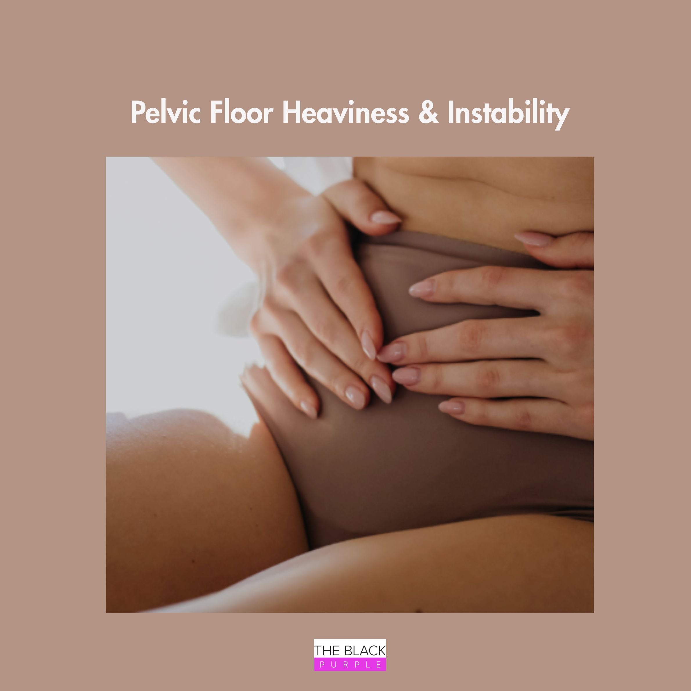 Illustration representing postpartum pelvic floor heaviness and instability that may occur during recovery after childbirth.